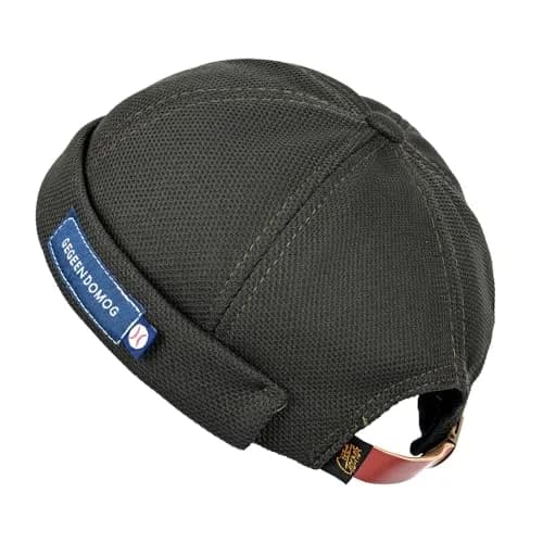 jerague Adjustable Leather Buckle Vintage Style Beanie | Breathable & Foldable, One Size (21.6-23.6"), Unisex thumbnail 1
