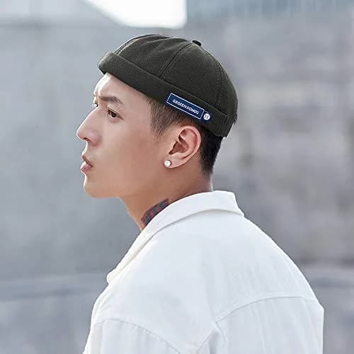 jerague Adjustable Leather Buckle Vintage Style Beanie | Breathable & Foldable, One Size (21.6-23.6"), Unisex thumbnail 4