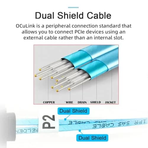 chenyang OCuLink SFF-8611 PCIe 4.0 Cable 50cm | 64Gbps Data Transfer for eGPU & SSD thumbnail 7