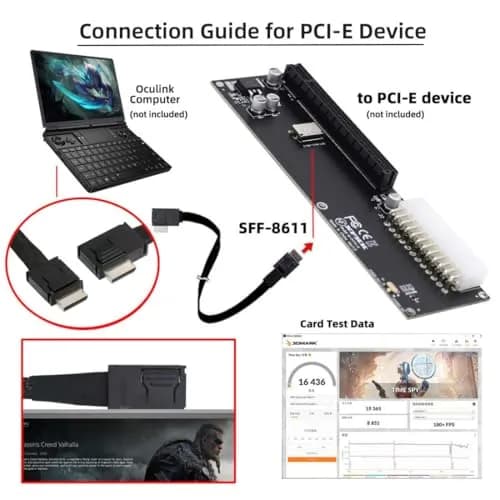 chenyang OCuLink SFF-8611 PCIe 4.0 Cable 50cm | 64Gbps Data Transfer for eGPU & SSD thumbnail 2