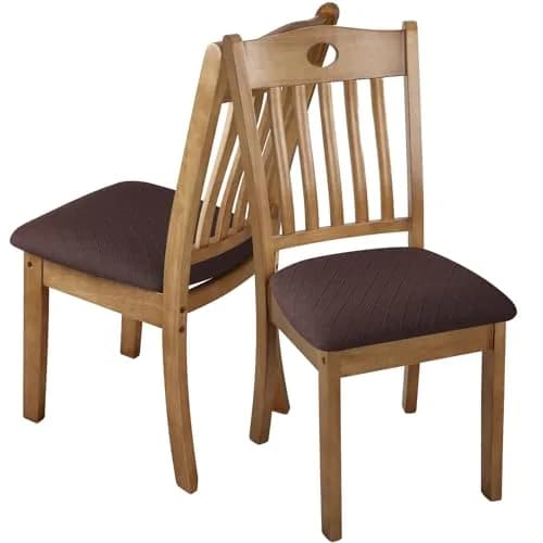 Fuloon Chocolate Dining Chair Seat Covers 4 Pack | Stretch Jacquard Fabric for Kitchen & Dining Chairs thumbnail 7