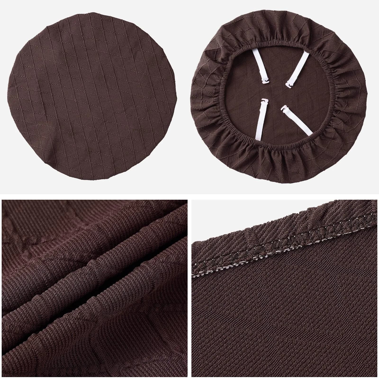 Fuloon Chocolate Dining Chair Seat Covers 4 Pack | Stretch Jacquard Fabric for Kitchen & Dining Chairs - view 4