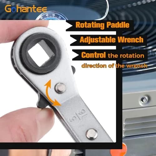 gohantee Refrigeration Ratchet Wrench 4 Sizes | Steel, 5.5 inch, Easy Reversal thumbnail 5