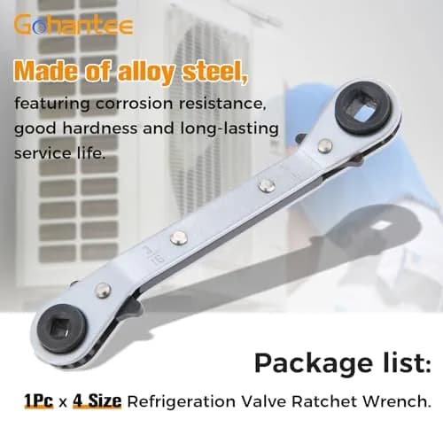 gohantee Refrigeration Ratchet Wrench 4 Sizes | Steel, 5.5 inch, Easy Reversal thumbnail 6