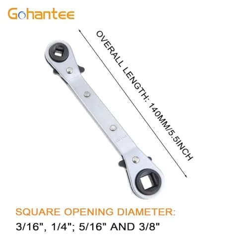 gohantee Refrigeration Ratchet Wrench 4 Sizes | Steel, 5.5 inch, Easy Reversal thumbnail 7