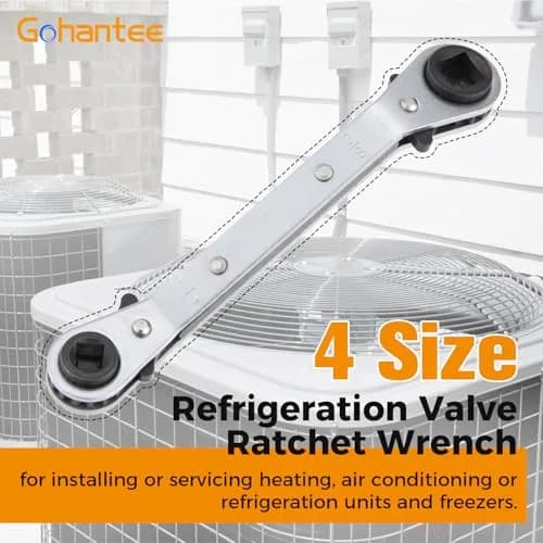 gohantee Refrigeration Ratchet Wrench 4 Sizes | Steel, 5.5 inch, Easy Reversal thumbnail 2