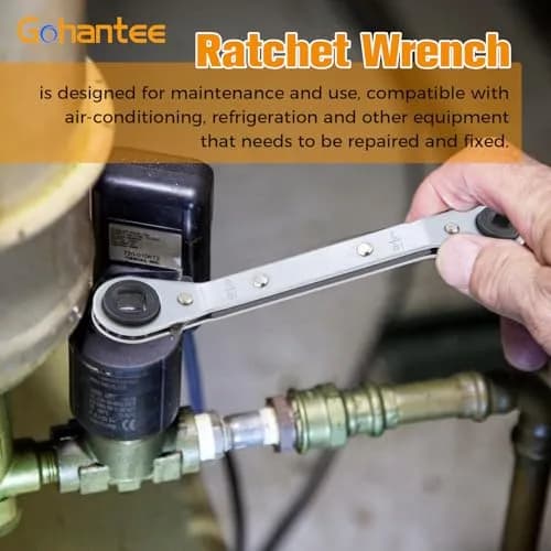 gohantee Refrigeration Ratchet Wrench 4 Sizes | Steel, 5.5 inch, Easy Reversal thumbnail 3