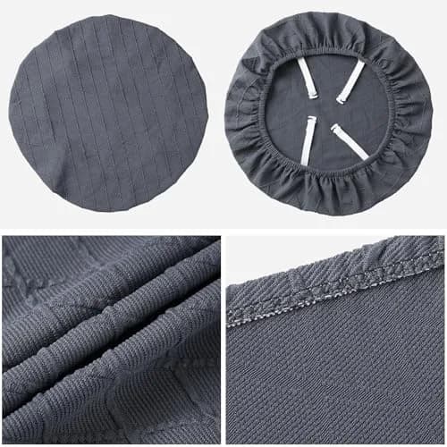 Fuloon 4 Pack Grey Dining Chair Seat Covers | Stretch Fit & Washable for Kitchen & Dining Chairs thumbnail 4