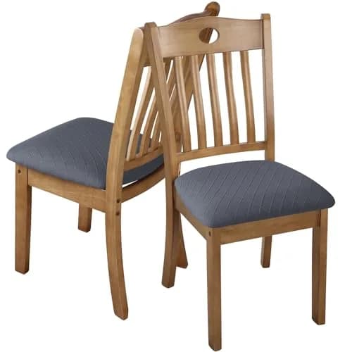 Fuloon 4 Pack Grey Dining Chair Seat Covers | Stretch Fit & Washable for Kitchen & Dining Chairs thumbnail 7