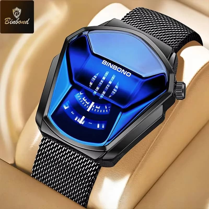 Gosasa Men's Casual Waterproof Stainless Steel Quartz Wristwatch 43.5mm | Geometric Shape Case thumbnail 9