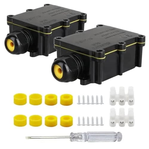 Helunsi IP68 Waterproof External Junction Box 2 Pack | 450V 24A Outdoor Wiring Connector thumbnail 1