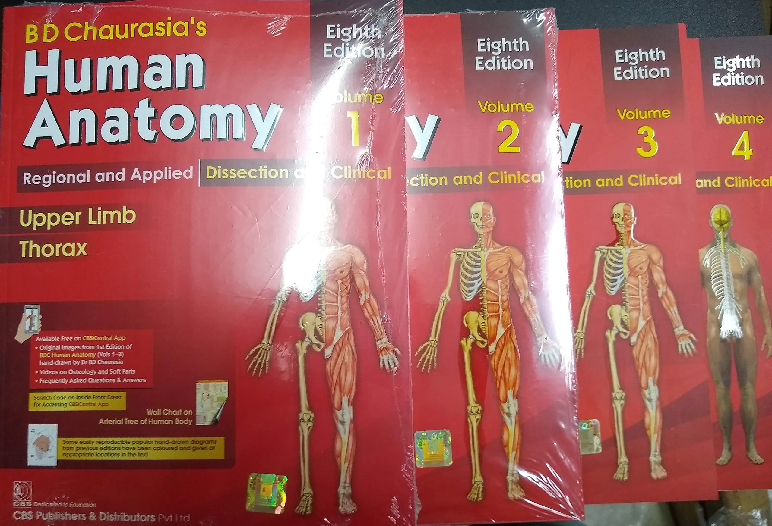 CBSPD B D Chaurasia's Human Anatomy 4 Volume Set | Comprehensive Anatomy Reference for Students & Professionals