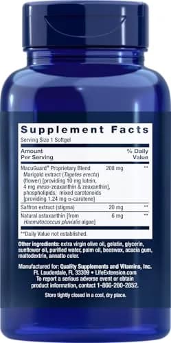 Life Extension MacuGuard Ocular Support 90 softgels with Saffron & Astaxanthin | Eye Vitamins for Vision Support thumbnail 2