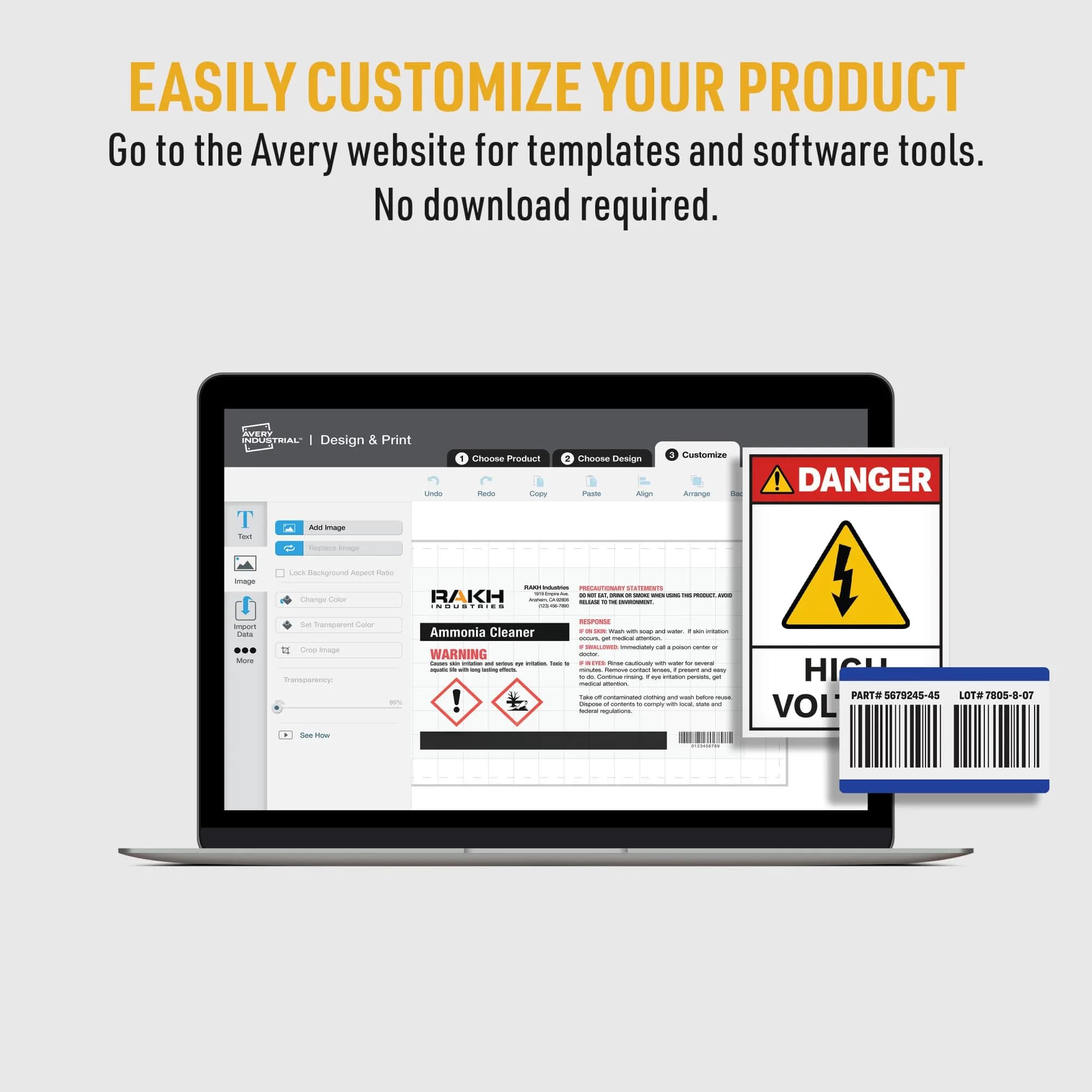 Avery UltraDuty GHS Chemical Labels 8.5 x 11 Inch, 250 Labels | Waterproof, UV Resistant, Chemical Resistant - view 2