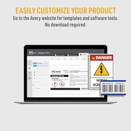 Avery UltraDuty GHS Chemical Labels 8.5 x 11 Inch, 250 Labels | Waterproof, UV Resistant, Chemical Resistant thumbnail 2