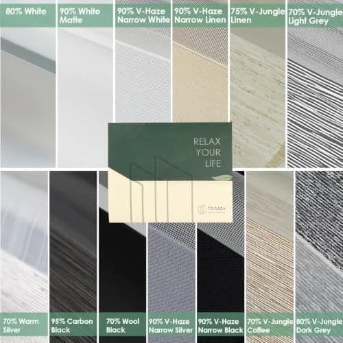 Yoolax Motorized Zebra Blinds with Remote Multicolor Fabric Samples | Smart Electric Shades for Windows thumbnail 2