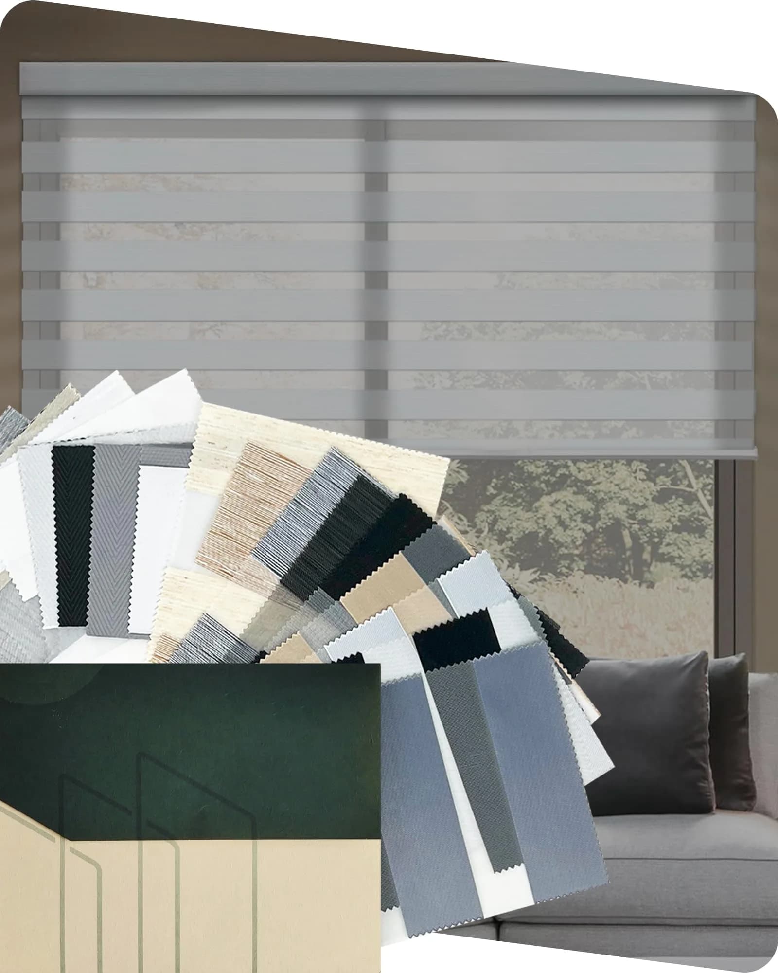 Yoolax Motorized Zebra Blinds with Remote Multicolor Fabric Samples | Smart Electric Shades for Windows - main product image