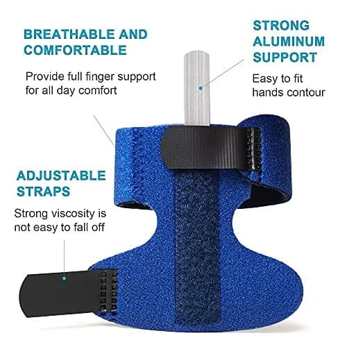 Sumifun Trigger Finger Splint with 2 Gel Sleeves for Left Hand | Adjustable Aluminum Finger Brace for Sprains, Tendonitis, Arthritis Pain Relief (1 Count) thumbnail 4
