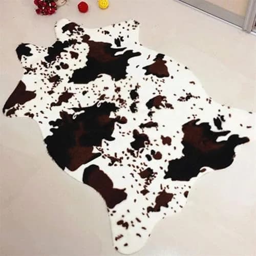 yingda1992 Cut Cow Print Rug 75cm x 110cm (2.5 x 3.6 ft) | Flat Woven Animal Print Carpet for Kids Room thumbnail 2
