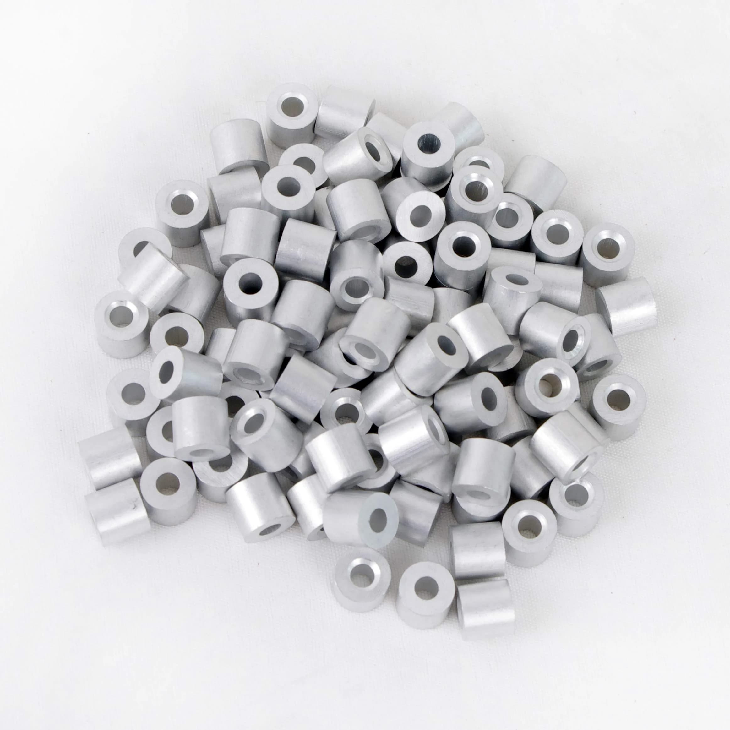 HIGOOD Wire Rope Stop Sleeve for 1/8" Wire Rope | Aluminum Alloy, PK 100