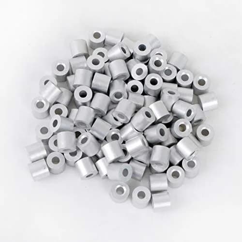 HIGOOD Wire Rope Stop Sleeve for 1/8" Wire Rope | Aluminum Alloy, PK 100 thumbnail 1