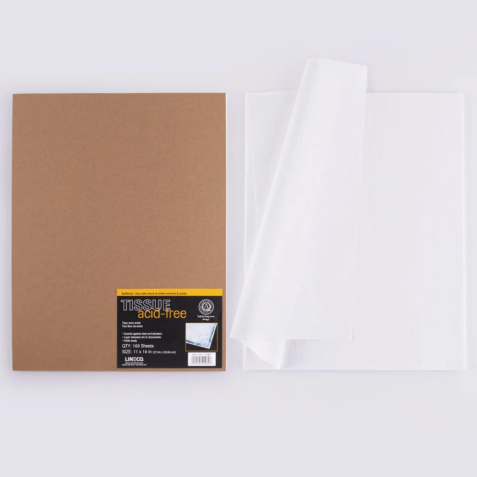 Lineco Buffered Acid-Free Interleaving Tissue 11"x14" (27.94cm x 35.56cm) | Archival Paper Extends Life of Pictures, Photographs, Artwork and Textiles - view 2