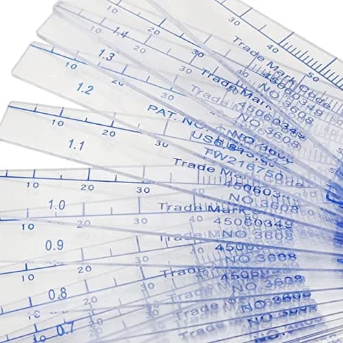Rannb Plastic Feeler Gauge 0.05mm to 2mm Metric Gap Measuring Tool 20 Leaf | Precision Measurement for Slots and Holes thumbnail 3
