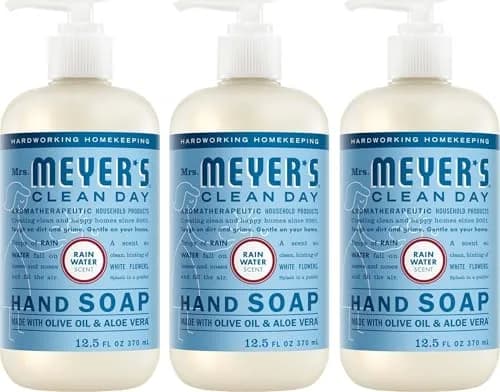 Mrs. Meyer's Clean Day Hand Soap Rain Water Scent 37.5 fl oz (12.5 Fl Oz Bottle - 3 Pack) | Cleanses & Moisturizes Hands thumbnail 1