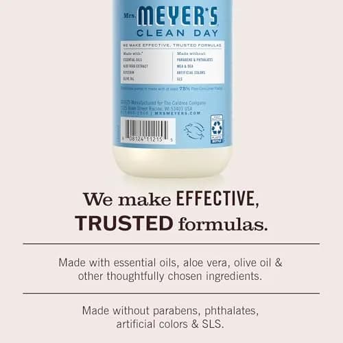Mrs. Meyer's Clean Day Hand Soap Rain Water Scent 37.5 fl oz (12.5 Fl Oz Bottle - 3 Pack) | Cleanses & Moisturizes Hands thumbnail 4