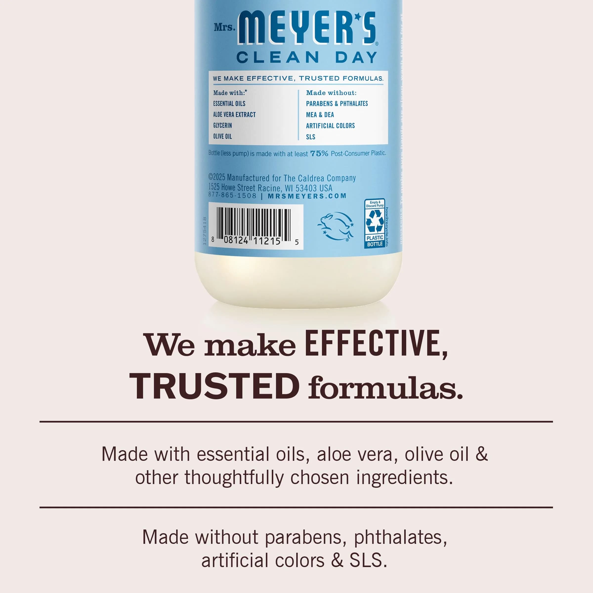 Mrs. Meyer's Clean Day Hand Soap Rain Water Scent 37.5 fl oz (12.5 Fl Oz Bottle - 3 Pack) | Cleanses & Moisturizes Hands - view 4