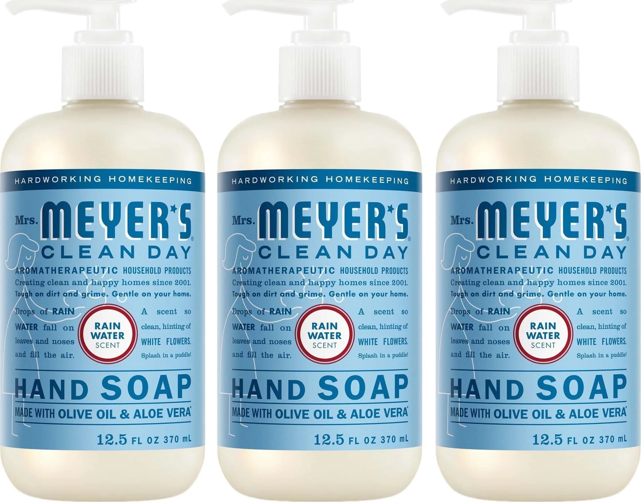 Mrs. Meyer's Clean Day Hand Soap Clementine Scent 375ml (12.5 Fl Oz) | Moisturizing Liquid Soap for Normal Skin — Rain Water