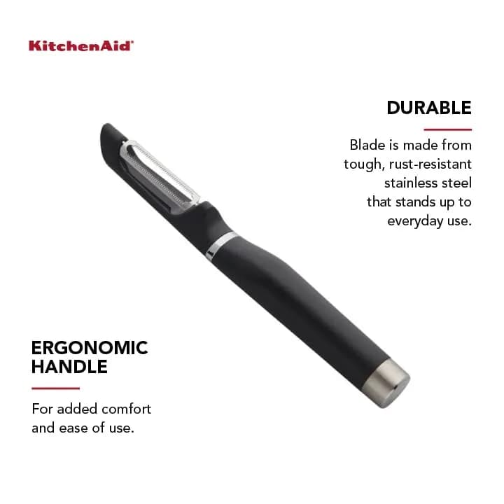 KitchenAid Gourmet Euro Peeler 8.7-Inch Black | Double-Edge Serrated Blade for Fruits & Vegetables thumbnail 6
