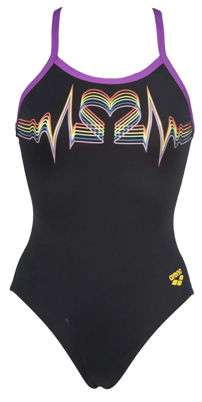 ARENA Pride Light Drop Back MaxLife One Piece Swimsuit | Chlorine-Resistant, 24 — Pride Black