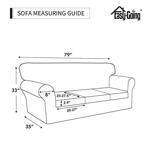 Easy-Going Waterproof 4-Piece Stretch Sofa Cover for 3 Cushions, Chocolate | Fits 60-85 inch Sofas thumbnail 5