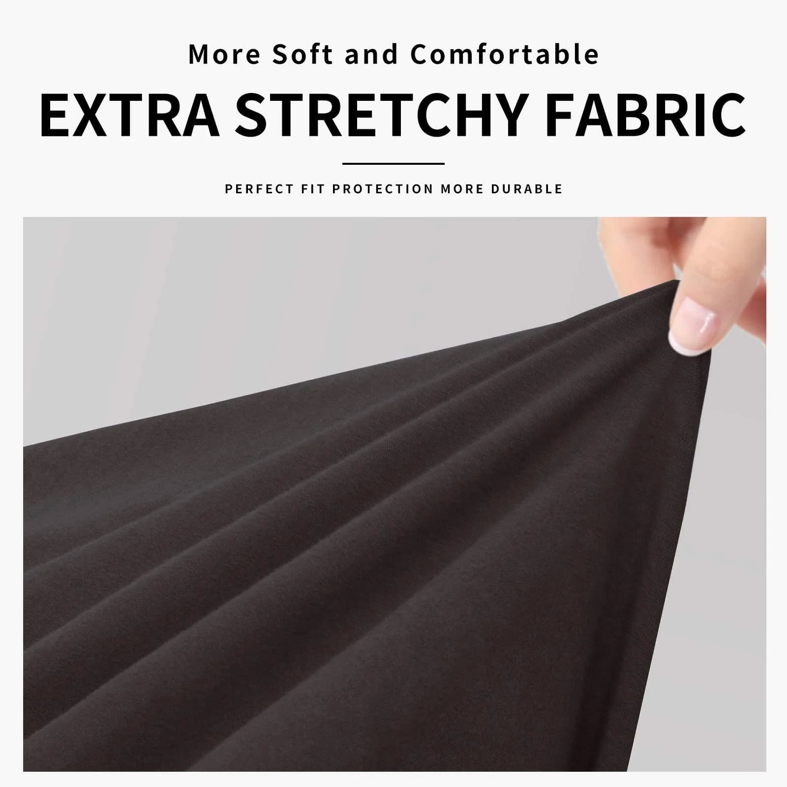 Easy-Going Waterproof 4-Piece Stretch Sofa Cover for 3 Cushions, Chocolate | Fits 60-85 inch Sofas - view 7