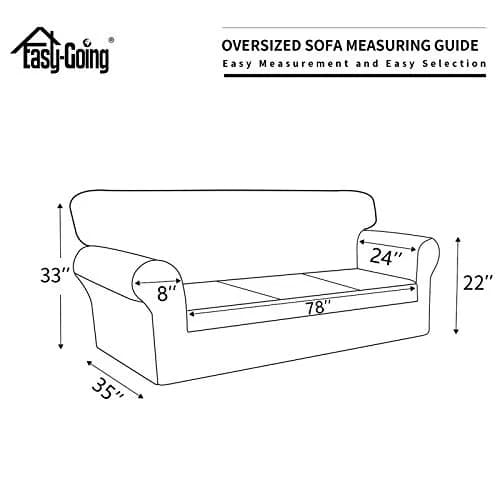 Easy-Going Waterproof Oversized Sofa Cover for 3 Cushion Sofas | Chocolate, 86-108 inch Seat Width thumbnail 5