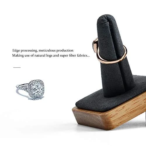 Oirlv Single Finger Wooden Ring Display Stand Jewelry Showcase Display | Elegant, Compact & Space-Saving (70-120 chars) thumbnail 5