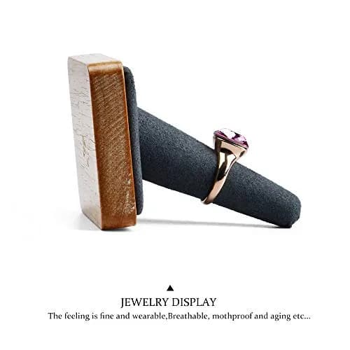 Oirlv Single Finger Wooden Ring Display Stand Jewelry Showcase Display | Elegant, Compact & Space-Saving (70-120 chars) thumbnail 7