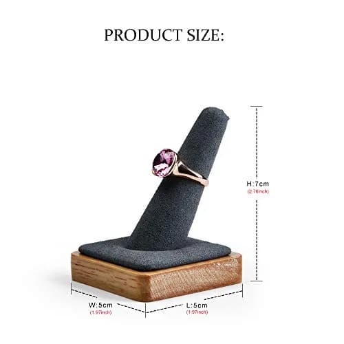 Oirlv Single Finger Wooden Ring Display Stand Jewelry Showcase Display | Elegant, Compact & Space-Saving (70-120 chars) thumbnail 8