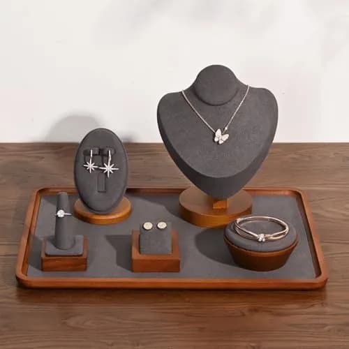 Oirlv Single Finger Wooden Ring Display Stand Jewelry Showcase Display | Elegant, Compact & Space-Saving (70-120 chars) thumbnail 3