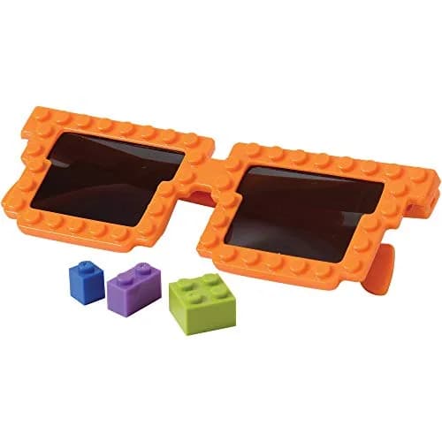 Bedwina Building Blocks Sunglasses (6-Pack) Neon Kids Party Favors | Creative DIY Design (70-120 chars) thumbnail 7