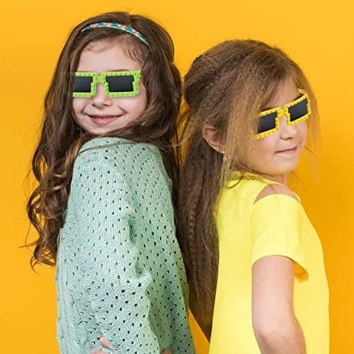 Bedwina Building Blocks Sunglasses (6-Pack) Neon Kids Party Favors | Creative DIY Design (70-120 chars) thumbnail 4