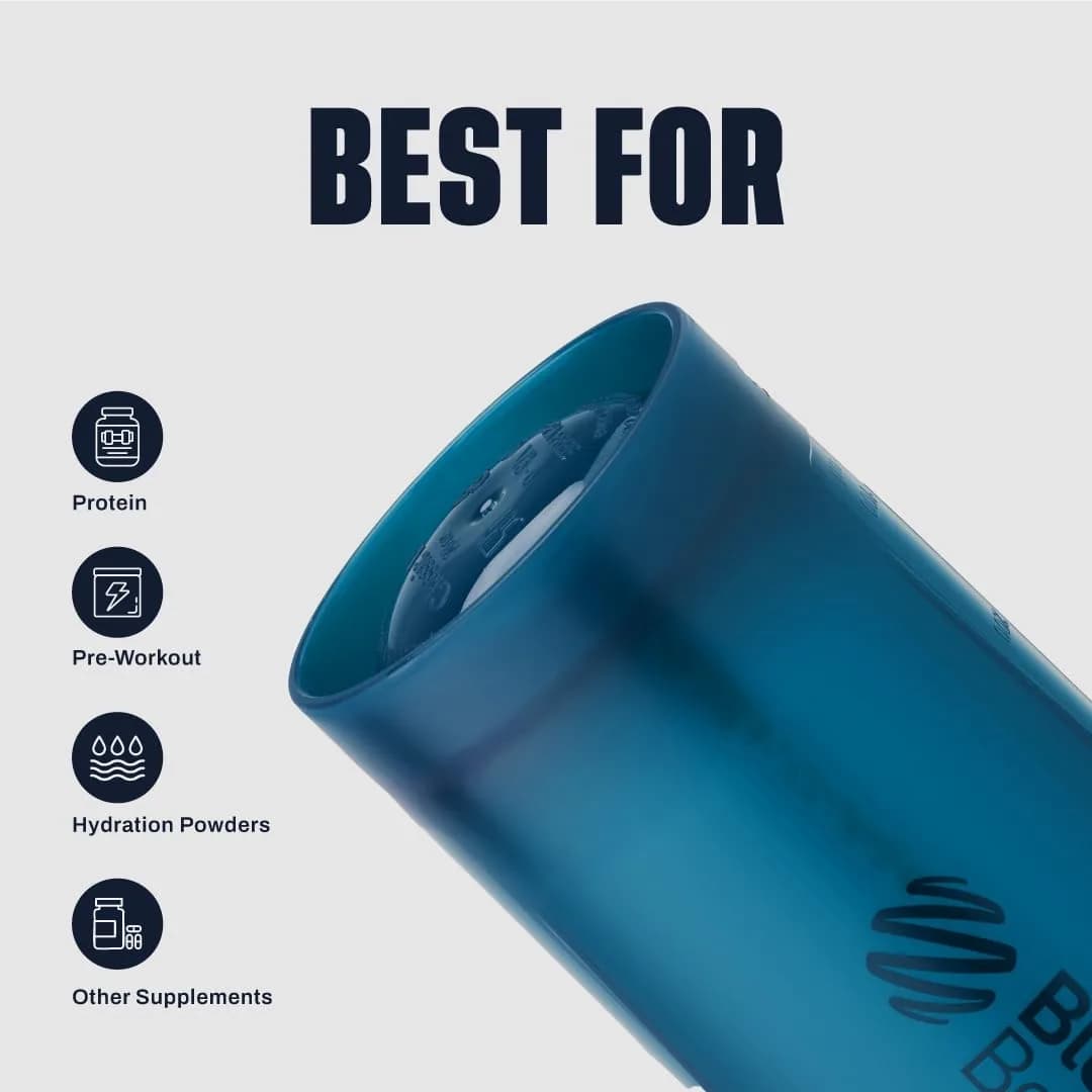 BlenderBottle Classic V2 Shaker Bottle 28oz Ocean Blue | Patented Mixing System - view 5