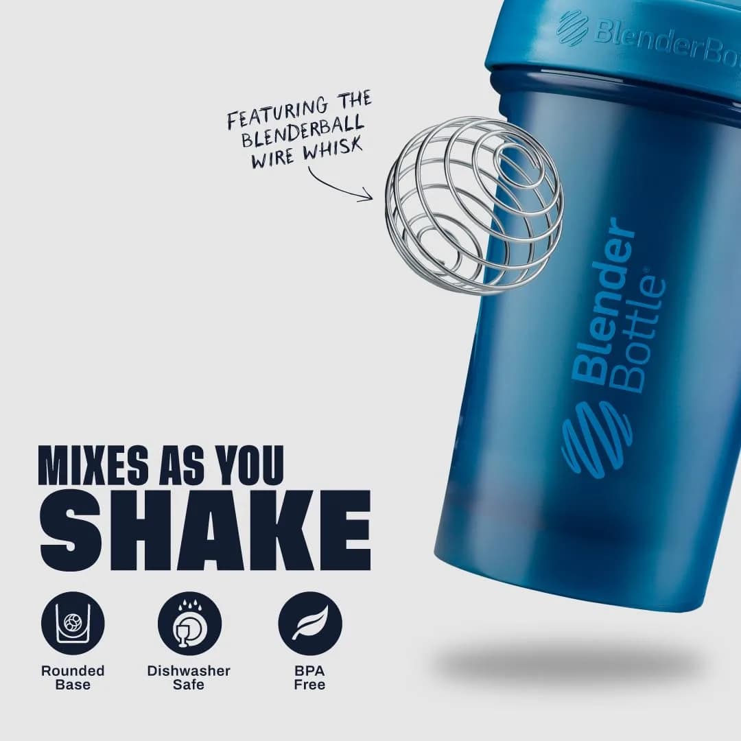 BlenderBottle Classic V2 Shaker Bottle 28oz Ocean Blue | Patented Mixing System - view 3