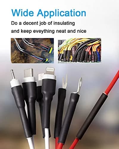 MILAPEAK 300pcs 3:1 Dual Wall Adhesive Heat Shrink Tubing Kit | Black, 1.57" Length thumbnail 5