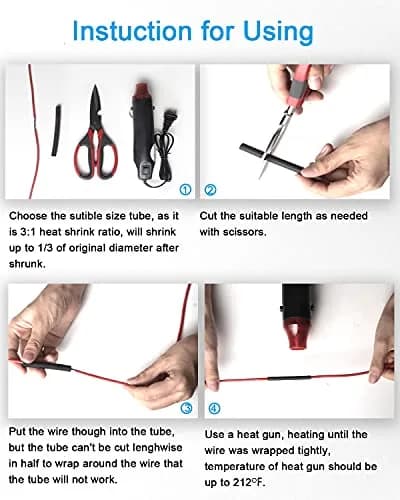 MILAPEAK 300pcs 3:1 Dual Wall Adhesive Heat Shrink Tubing Kit | Black, 1.57" Length thumbnail 6