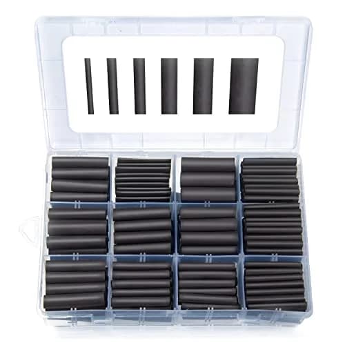 MILAPEAK 300pcs 3:1 Dual Wall Adhesive Heat Shrink Tubing Kit | Black, 1.57" Length thumbnail 1