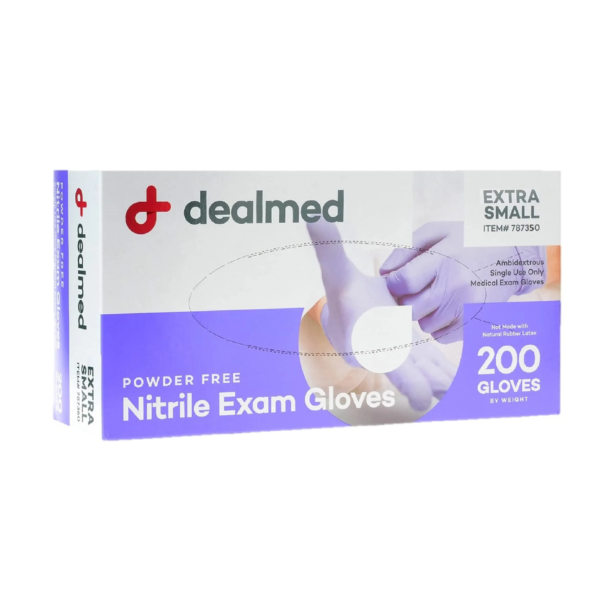 Dealmed Nitrile Exam Gloves XS Purple | Latex-Free Protection for Indian Households - main product image