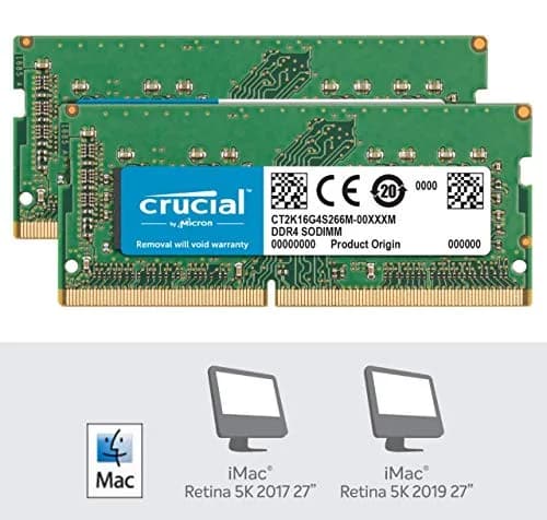 Crucial 32GB (2x16GB) Mac Memory Kit | DDR4 2666 MT/s, SODIMM, CL19, Dual Rank, 260-Pins thumbnail 2