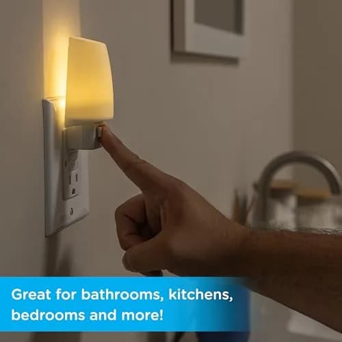 Lights By Night LED Night Light, Plug-in Manual On/Off Warm White, 1 Pack thumbnail 6